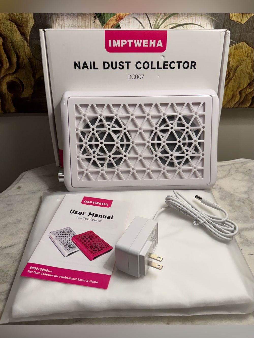 New! Nail Dust Collector, #DC007 - Color: White